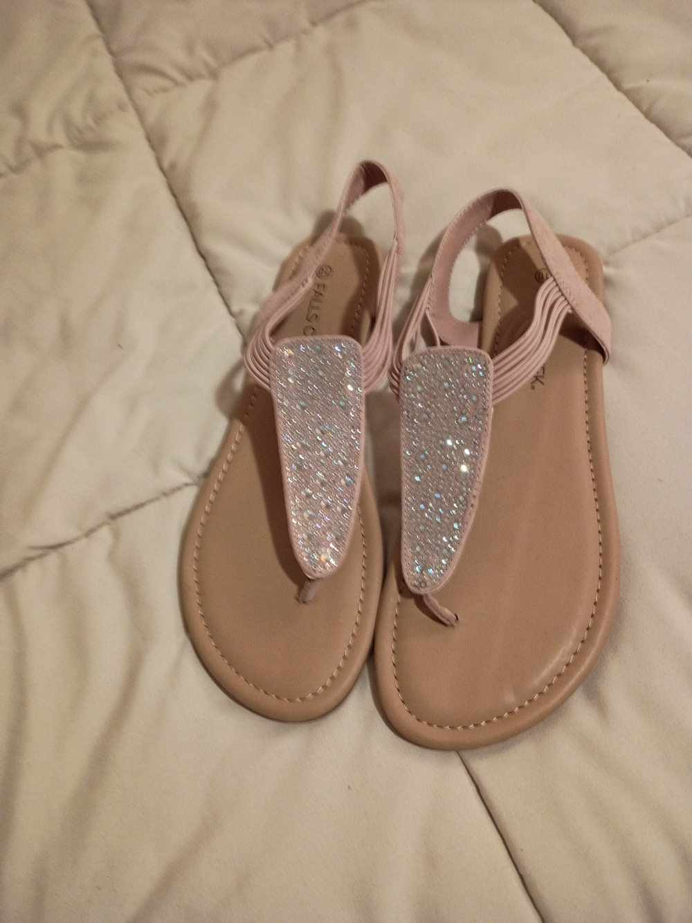 Falls Creek Embellished Sandals Pink & Silver Like New